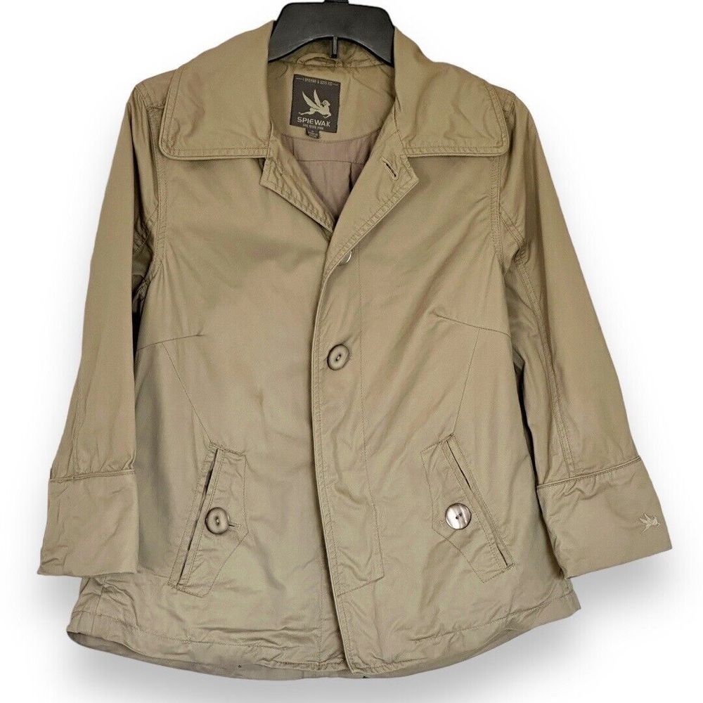 Spiewak Women’s Beige Jacket 3/4 Sleeve Small Lightweight Single Button Close